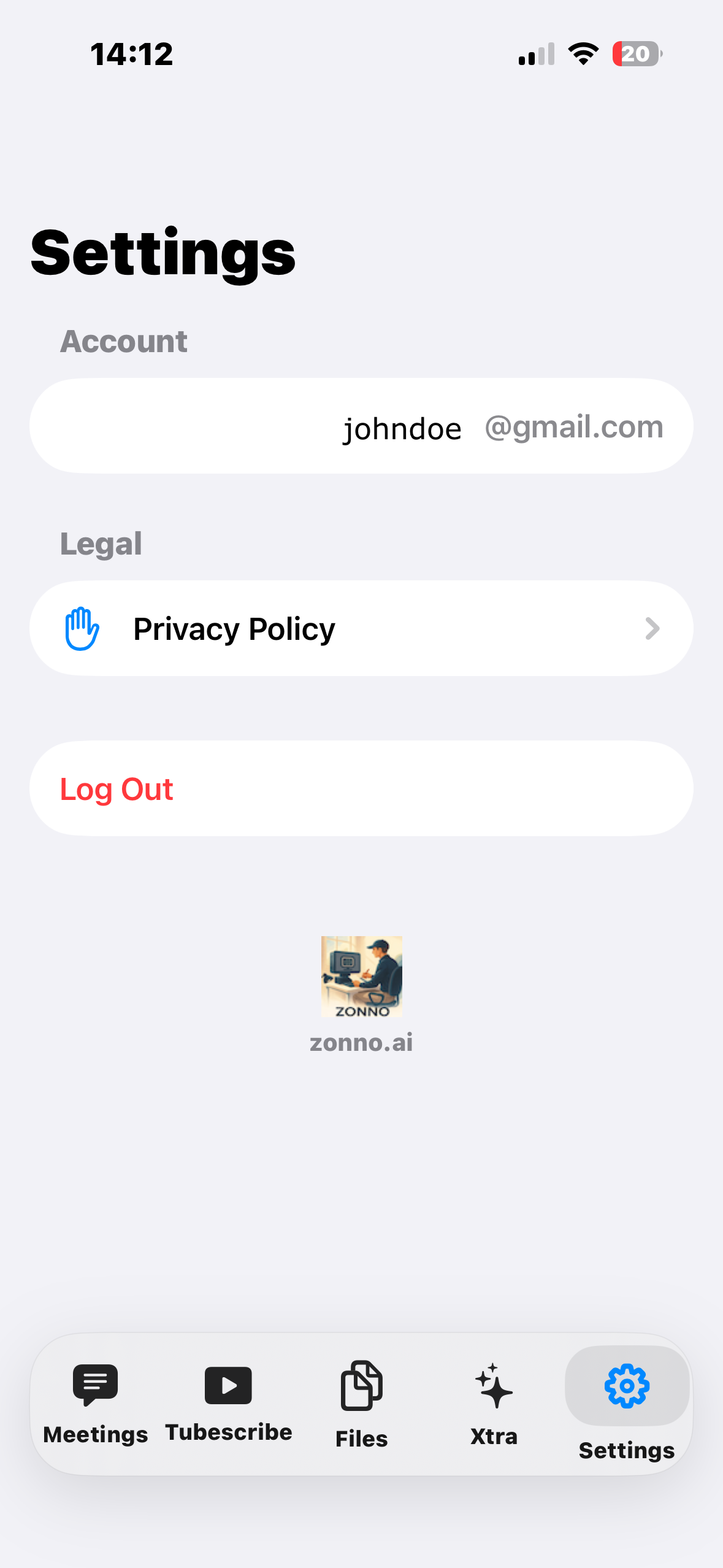 Settings and privacy